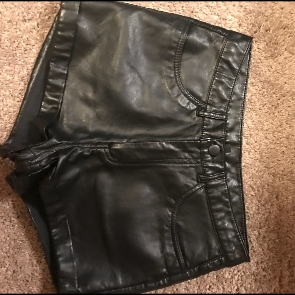Leather hot pants
